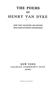 The poems of Henry Van Dyke