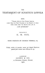 The testament of Ignatius Loyola