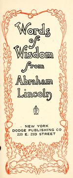 Words of wisdom from Abraham Lincoln