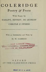 Coleridge poetry and prose