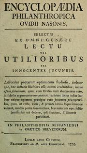 Encyclopaedia philanthropica Ovidii Nasonis