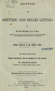 Lectures on rhetoric and belles lettres