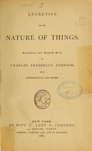 Lucretius On the nature of things