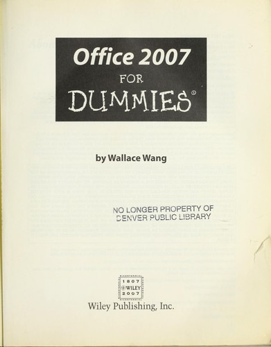 Office 2007 for dummies