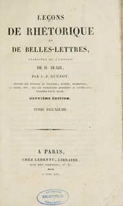 Leçons de rhétorique et de belles-lettres