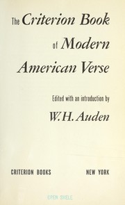 The Criterion book of modern American verse
