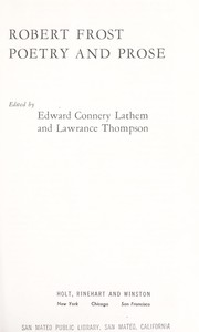 Robert Frost, poetry and prose
