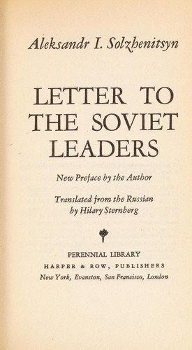 Letter to Soviet leaders