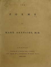 The poems of Mark Akenside, M.D