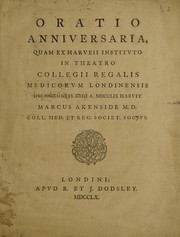 Oratio anniversaria, quam ex Harveii instituto in theatro Collegii Regalis Medicorum Londinensis die Octobris 18 a MDCCLIX