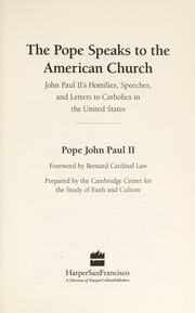 The Pope Speaks to the American Church