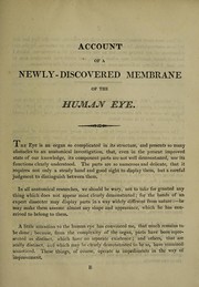 An account of a newly-discovered membrane in the human eye