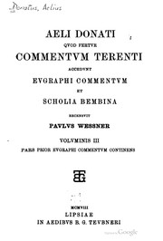 Aeli Donati qvod fertvr Commentvm Terenti