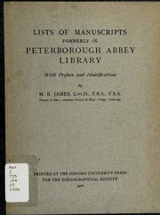 Lists of manuscripts formerly in Peterborough abbey library