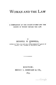 Woman and the Law: A Comparison of the Rights of Men and the Rights of Women Before the Law